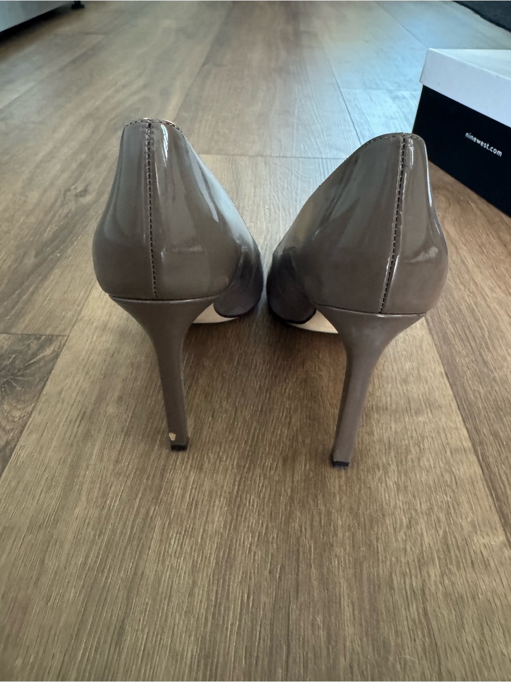 Nine West Tatiana Patent Pointed-Toe Pumps in Light Brown - Picture 6 of 11